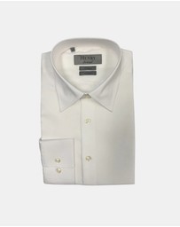 Henry Bucks - HENRY SARTORIAL Easy Care Cotton Shirt WHITE