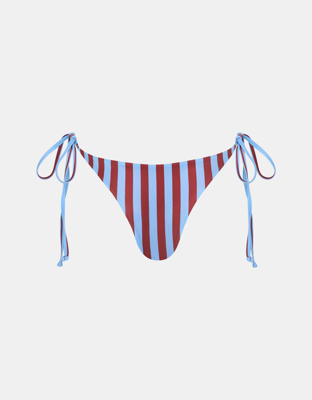 Sol Sana - Eclipse String Bikini Bottom Burgundy Stripe