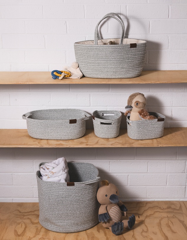 Living Textiles - 3 Pc Cotton Rope Storage Set- Sage