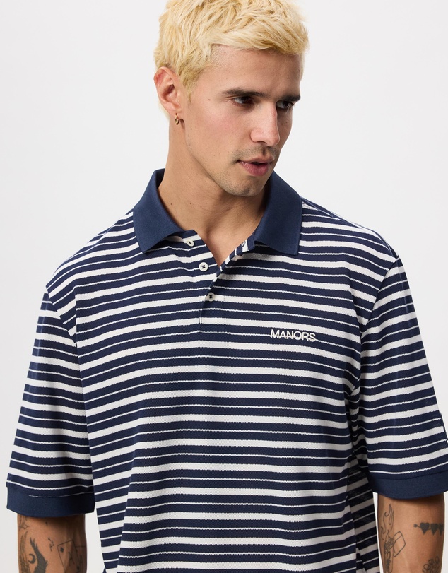 Manors - Goat Pique Polo Stripe