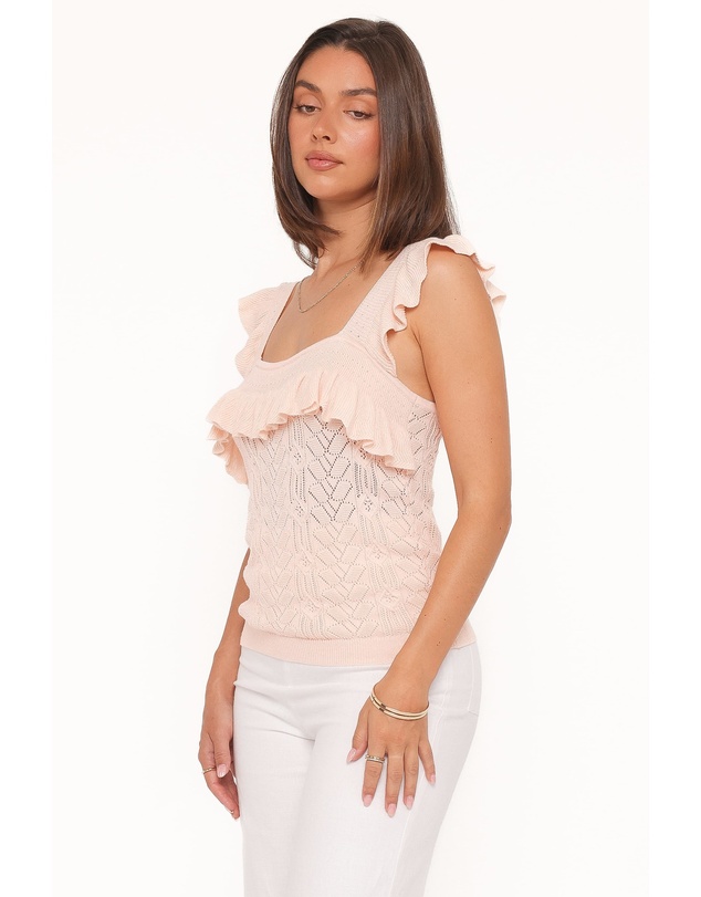 Petal & Pup - Felicia Lace Pointelle Top - Pale Pink