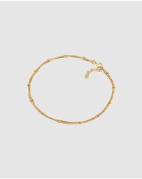 Elli Jewelry - Anklet Layer look ball links in 925 sterling silver gold plated