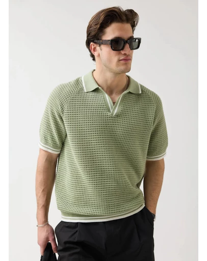 Percival - Tennis Boxy Knitted Polo