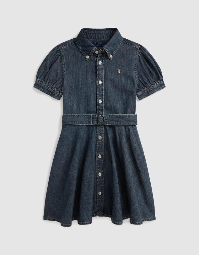 Polo Ralph Lauren - Belted Indigo Denim Shirt Dress - Babies-Kids