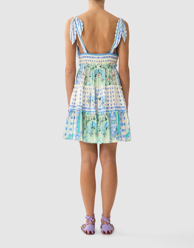 Camilla - Tiered Short Dress With Shoulder Ties