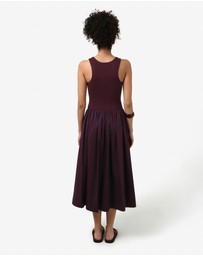 Forcast - Soho Knit & Poplin Midi Dress