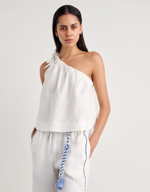 Jag - Ariel One Shoulder Linen Top