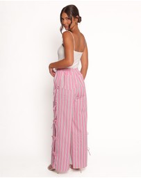 Petal & Pup - Ashton Tie Detail Pant - Pink Green Stripe