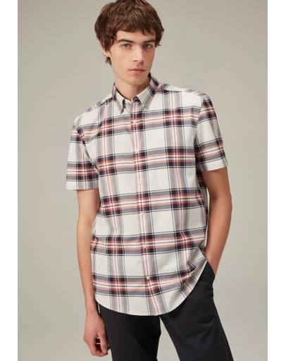 NEXT - Stretch Oxford Check Short Sleeve Shirt