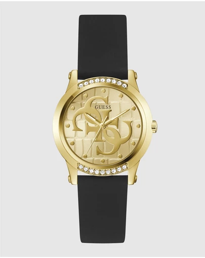 GUESS - Guess Ladies Black Gold Tone 36mm Analogue Watch