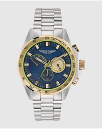 Aston Martin - HDL Two Tone Blue Dial Stainless Steel Bracelet Watch