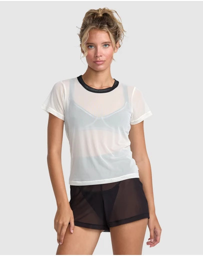RVCA - Womens Aren Mesh Baby T-Shirt