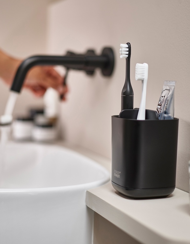Joseph Joseph - EasyStore™ Toothbrush Caddy with Matt Black Finish
