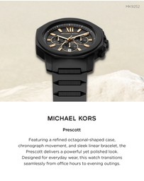 Michael Kors - Prescott Black Chronograph Watch