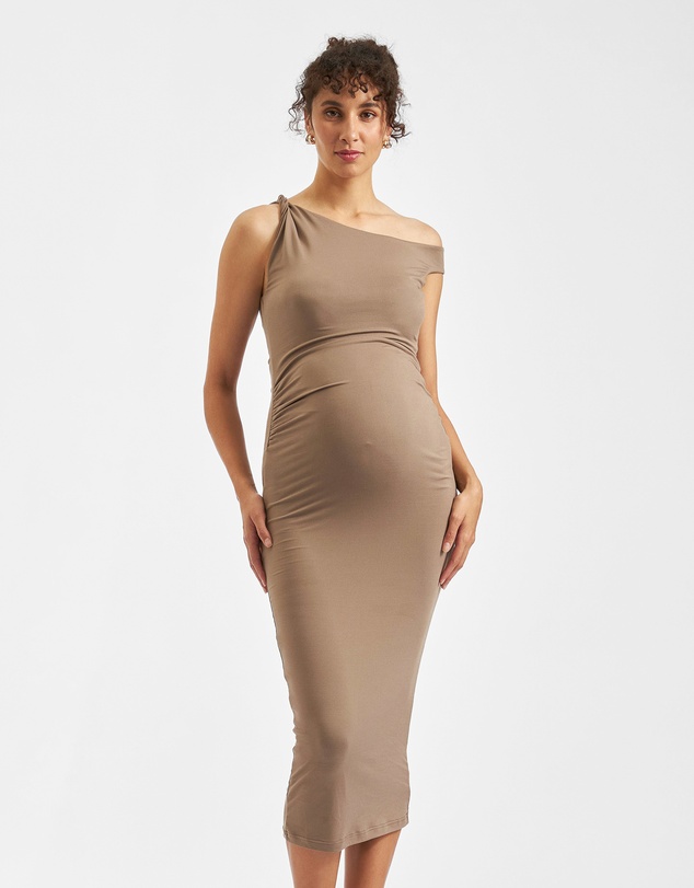 Ripe Maternity - Luxe Knit Off Shoulder Dress