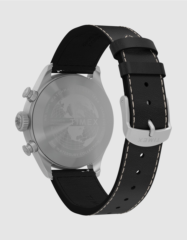 TIMEX - Waterbury Ace Chronograph 41mm Leather Strap Watch