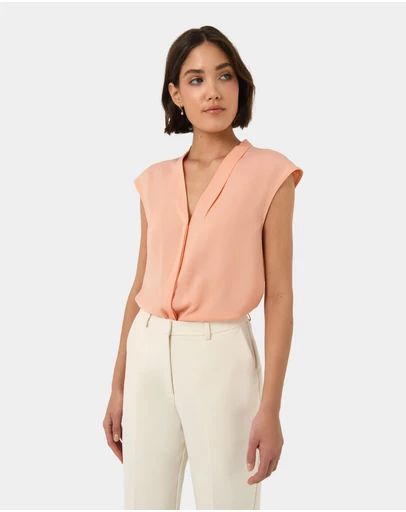 Forcast - Adelaide V-Neck Cap Sleeve Top