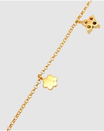 Elli Jewelry - Necklace Kids Flower Pendant with Crystals in 925 Sterling Silver Gold Plated