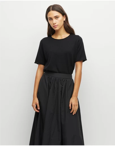 JH Lounge - JHL Crew T (Fine Cotton Cashmere) Black