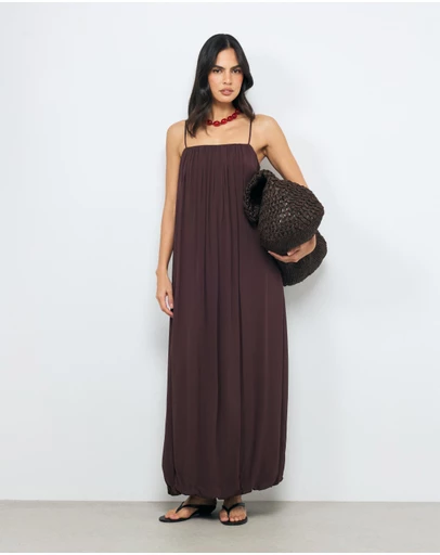 AERE - Nila Gathered Maxi Dress