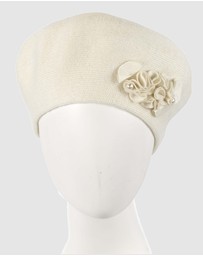 Max Alexander - European Made Cream Soft Wool Beret