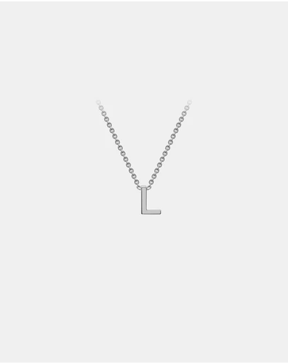Zoe Olivia - 9K White Gold Initial L Necklace