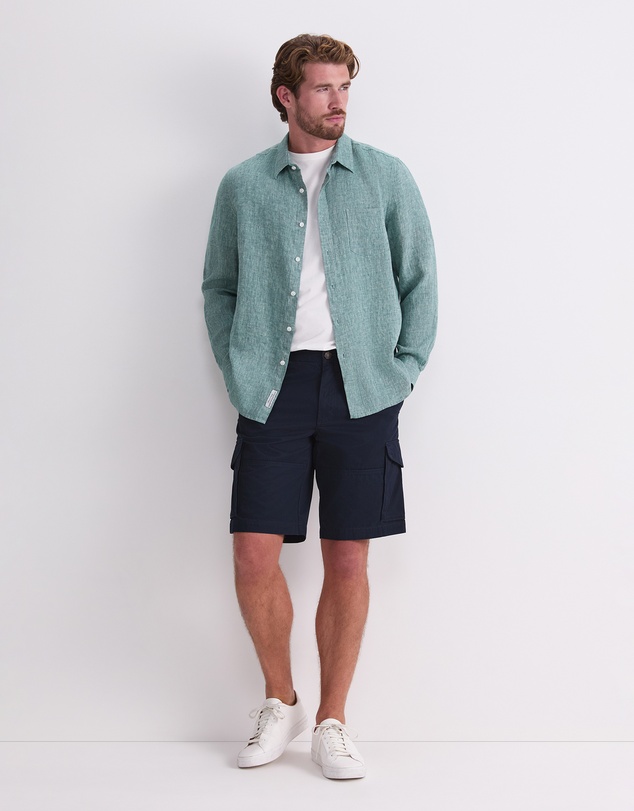 Sportscraft - Long Sleeve Linen Yarn Dyed Shirt