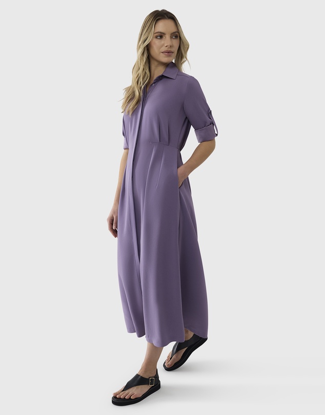 Farage - Cinched Waist Shirtdress