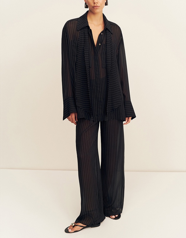 Shona Joy - Irving Polka Dot Sheer Shirt