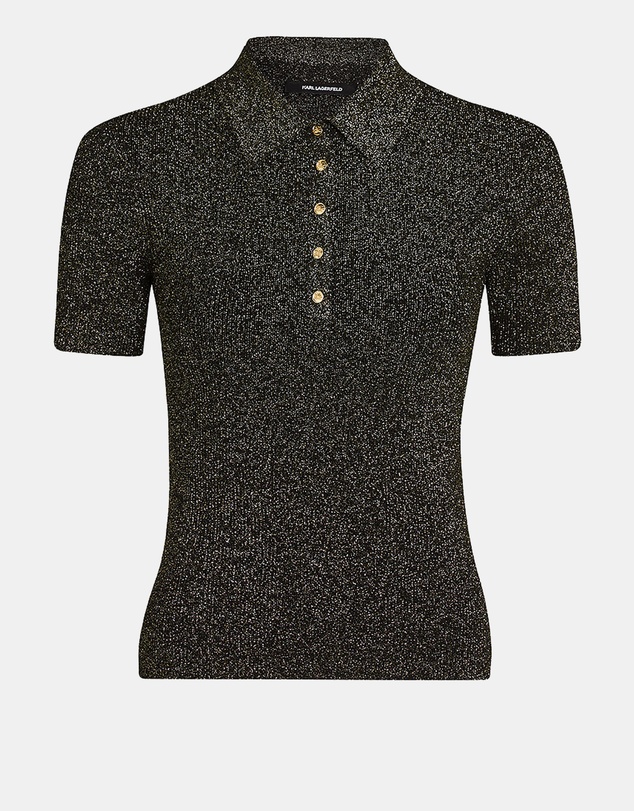 Karl Lagerfeld - Lurex Knit Polo Shirt