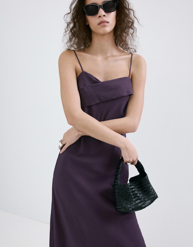M.N.G - Midi Dress with A Wrap Neckline