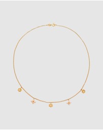 Elli Jewelry - Necklace Kids Flower Pendant with Crystals in 925 Sterling Silver Gold Plated