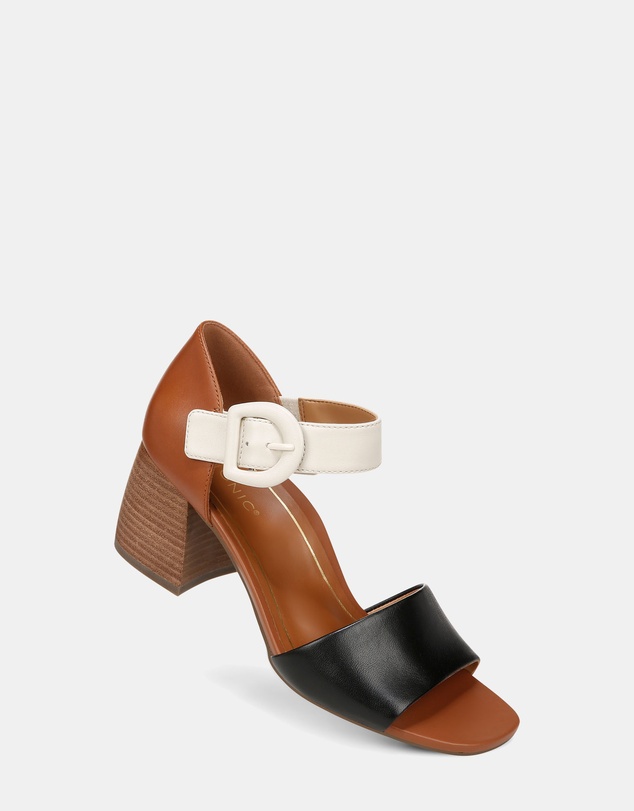Vionic - Chardonnay Heeled Sandal - Tan/Black/Cream