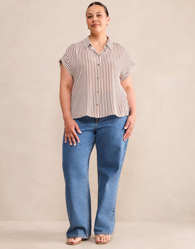 Forever New Curve - Rhea Curve Striped Shirt
