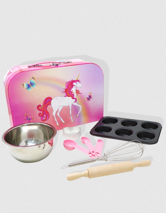 Pink Poppy - Unicorn Butterfly 6 Piece Kids Baking Set & Carry Case