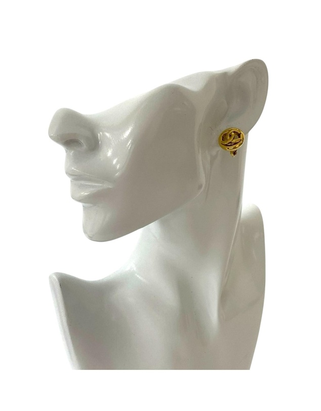 Pre-Loved by Azura Reborn - Pre-Loved CC Gold Plated Round Clip On Earrings