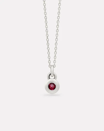 Najo - July Silver & Ruby Birthstone Necklace