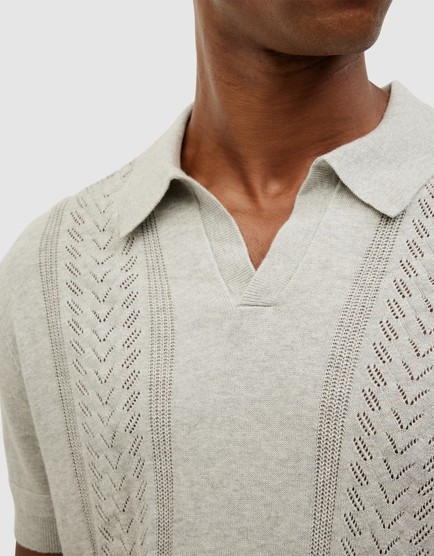 Politix - Pointelle Panelled Trophy Neck Knit