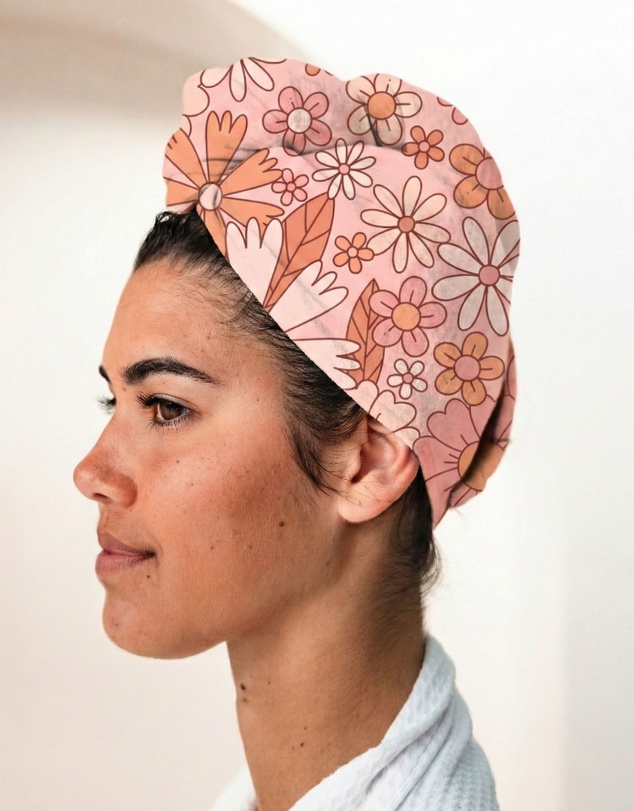 Sky Gazer - Quick Dry Hair Wrap- Flower Power