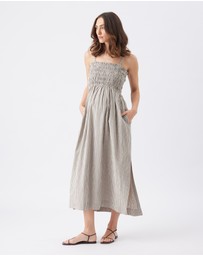 Ripe Maternity - Leo Stripe Shirred Dress