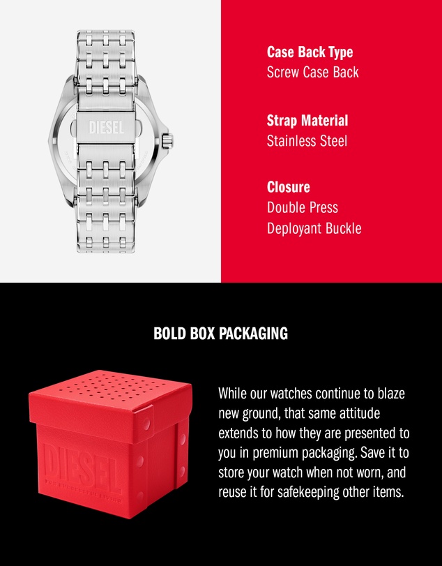 Diesel - Stinger Silver Tone Analogue Watch