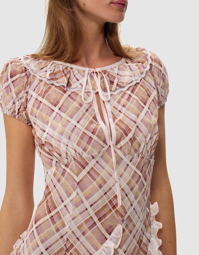 For Love & Lemons - Poet Plaid Mini Dress