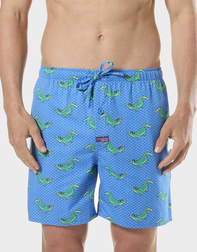 Mitch Dowd - Mitchdowd Mens Sunny Crocodile and Squares 2 Pack Sleep Shorts