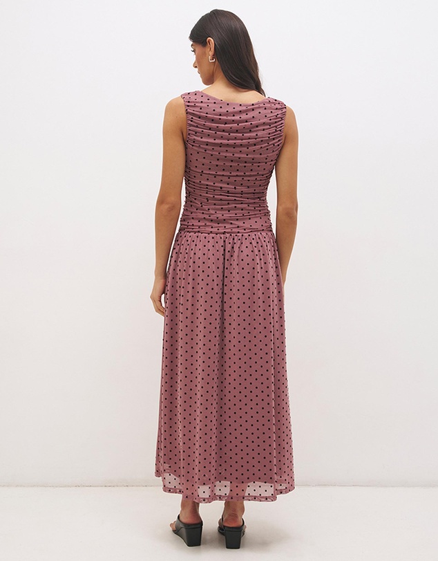 MON RENN - Sonata Spot Gathered Dress