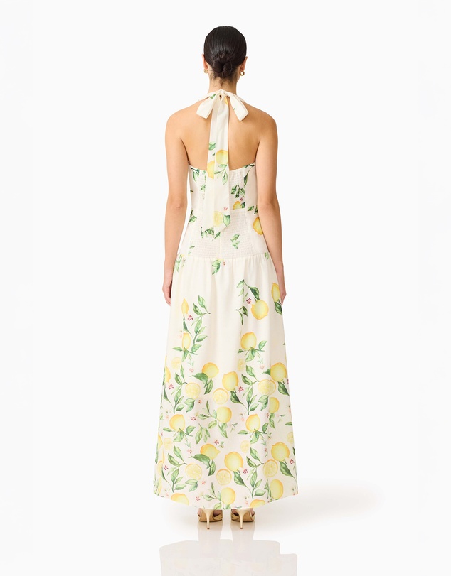 Elliatt - Hana Halter Gown In Yellowmulti