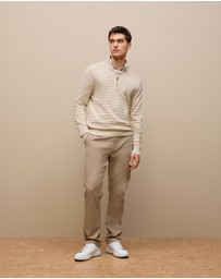 Trenery - Tailored Fit Puppytooth Check Shirt in Sand
