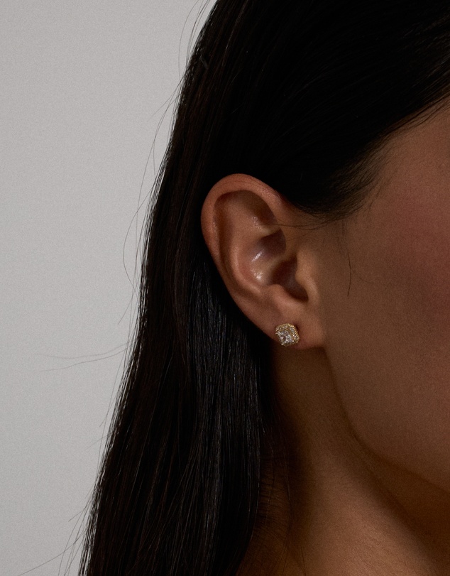 Michael Hill - Halo Stud Earring in 18kt Vermeil with Cubic Zirconia