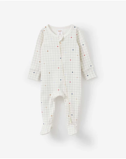 Cotton On Kids - Littlie Organic Long Sleeve Zip Romper