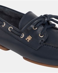 Tommy Hilfiger - TH Sleek Leather Boat Shoes - Women's