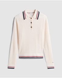 Tommy Hilfiger - Cable Knit Relaxed Polo Jumper